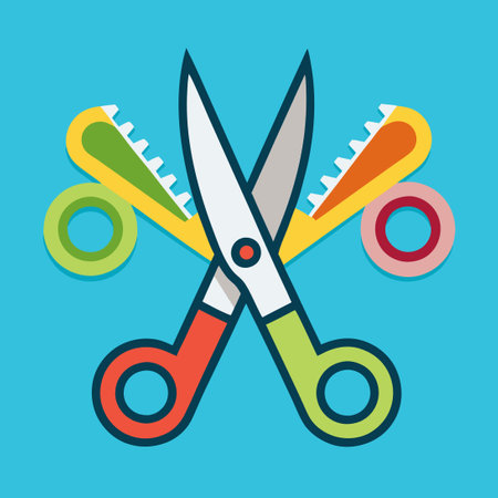 Essential Vector Icons Depicting Scissors in Various Stylesのイラスト素材