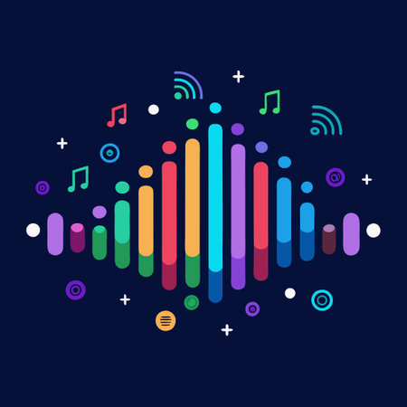 Modern Sound Equalizer Radio Waves Creating an Immersive Soundscapeのイラスト素材