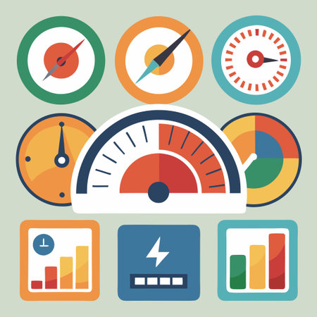 Comprehensive Speedometer Icon Set for Dashboard Scales and Gauges