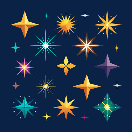 Sparkling Starburst Icons Big Collection for Design and Decorのイラスト素材