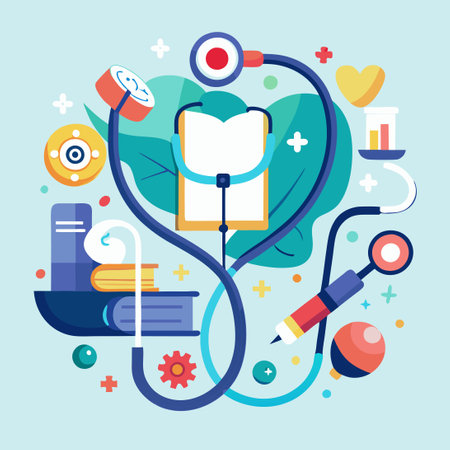 Knowledge from Books Empowers Doctors and Medical Practitionersのイラスト素材