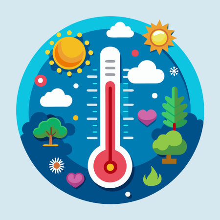 Celsius Thermometer Displaying Extreme Heat or Cold Temperaturesのイラスト素材