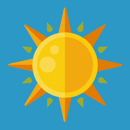 Flat Vector Icon Set Featuring Vibrant Yellow Sun Symbolsのイラスト素材