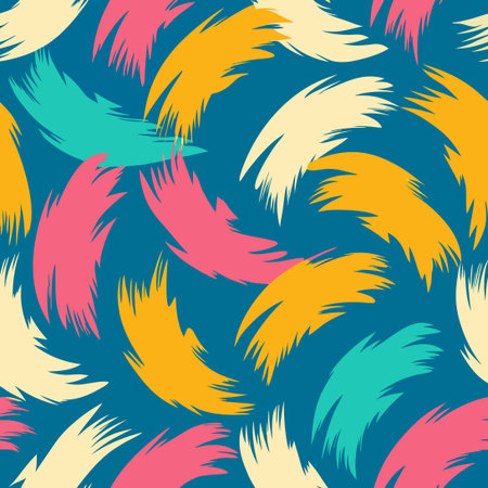 Artistic Seamless Pattern Featuring Brush Stroke Elements in Vector Formatのイラスト素材