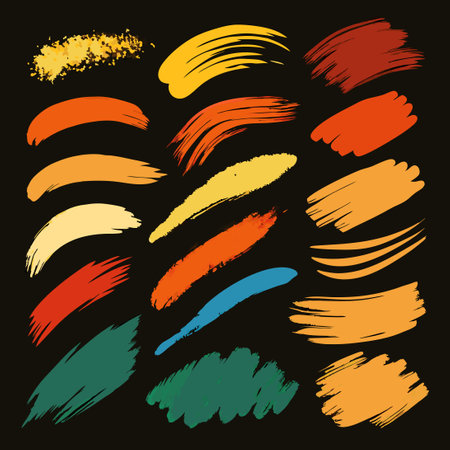 Diverse Collection of Semi-Dry Brush Stroke Vectorsのイラスト素材