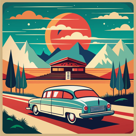 Retro-Inspired Vintage Poster Art from the '60sのイラスト素材