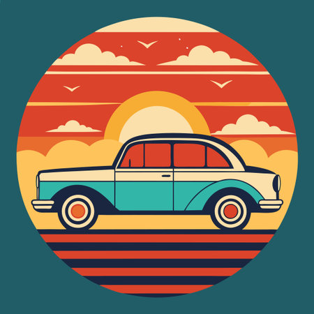 Vintage Retro Nostalgia Embraced in a Captivating Backgroundのイラスト素材