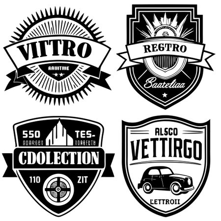 25 Nostalgic and Eye-Catching Vintage and Retro Logosのイラスト素材