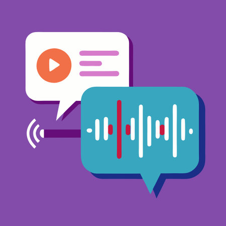 Vibrant Voice Messages with Animated Sound Wavesのイラスト素材
