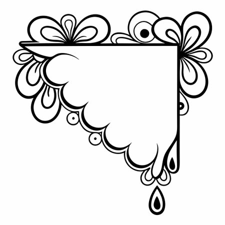 Abstract Aesthetic Corner Blob Element Decorative Design in a Geometric Compositionのイラスト素材