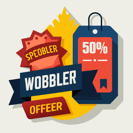 Realistic Wobbler Labels for Product Displayのイラスト素材