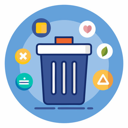 Comprehensive Collection of Trash Can Icons in ICO Formatのイラスト素材