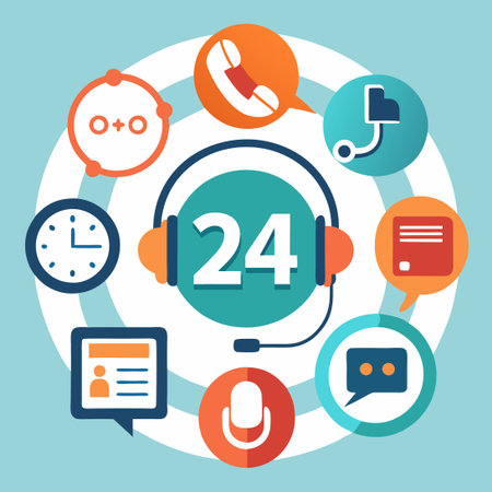 Comprehensive Service Icons for 24/7 Open Access with Calendar Feature