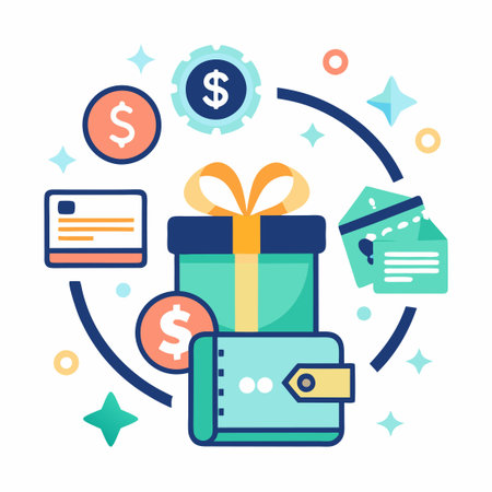 Cashback and Loyalty Program Icons for Monetary Rewardsのイラスト素材