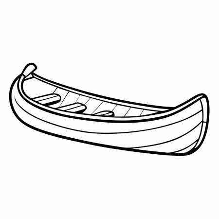 Outline of a Canoe Transportation Vehicle Ready to be Coloredのイラスト素材