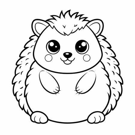 Printable Coloring Page Featuring an Adorable Hedgehog Squishmallow Named Coloriのイラスト素材