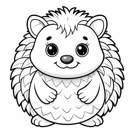 Cute Squishmallow Hedgehog Coloring Page for Fun and Relaxationのイラスト素材