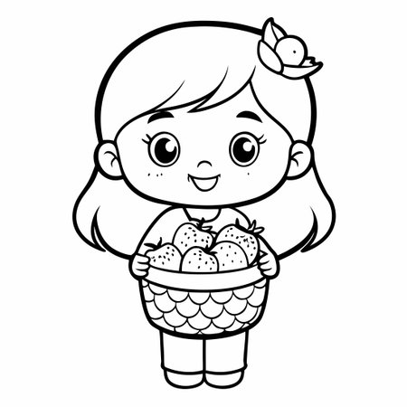 Hand-drawn Coloring Page of a Cute Cartoon G Letter for Kidsのイラスト素材