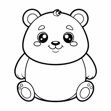Adorable Coloring Page Featuring a Group of Squishy Bear Squishmallowsのイラスト素材