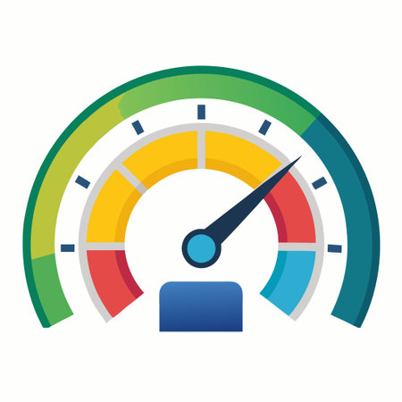 Colorful Credit Score Speedometers with Indicator Dials for Credit Monitoringのイラスト素材