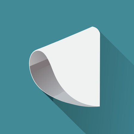 Shadowed Curled Page on Minimalist Paper Backgroundのイラスト素材