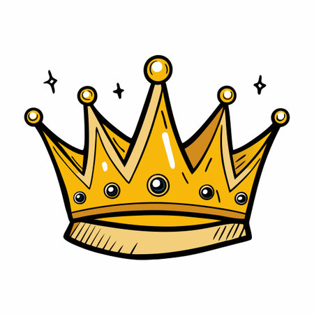 Hand-Drawn Crown Collection: A Doodle Set with 16 Unique Designsのイラスト素材