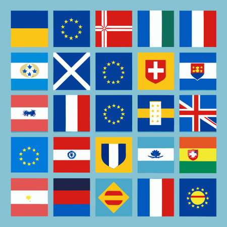 Collection of European Union Flags Featuring 2 Flags