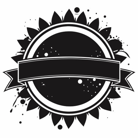 Grungy Circular Shapes Banner with Distressed Edges and Texturesのイラスト素材