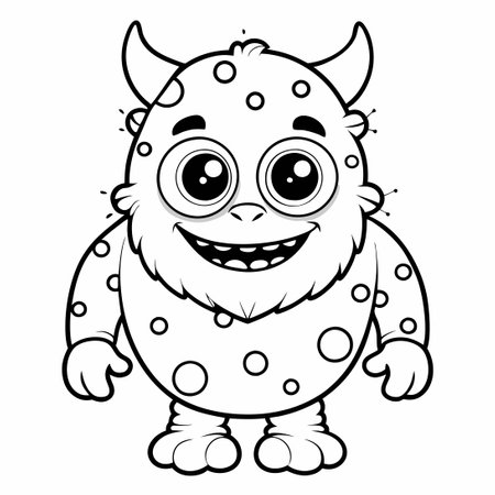 Spooky Dot-to-Dot Monster Coloring Page for Festive Halloween Funのイラスト素材