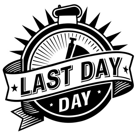 Last Chance Offer Banner with Countdown Clock and Label Counterのイラスト素材