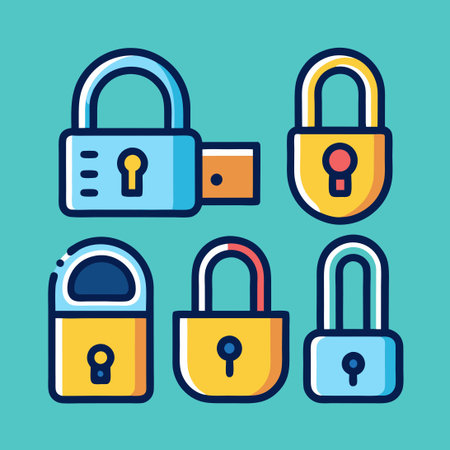 Complete Padlock Icon Set with Open, Closed, and Locked States