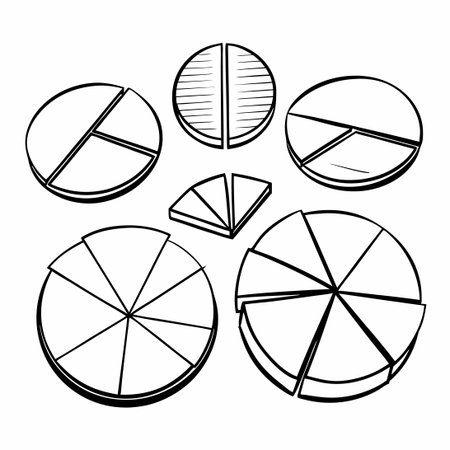 Comprehensive Set of Pie Charts for Informative Data Visualizationのイラスト素材