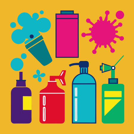 Comprehensive Collection of Vector Spray Icons for Design Projectsのイラスト素材