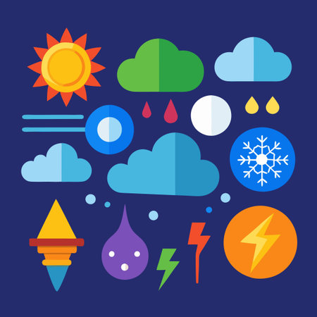 Comprehensive Weather Icon Set for Web Forecasting and Weather Apps
