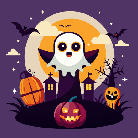 Embrace the Spooky Spirit with a Boo-tiful Halloween Embraceのイラスト素材