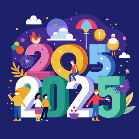 Celebrate the New Year with a Resolution for a New You in 2025のイラスト素材