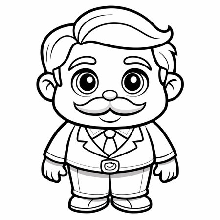 Printable Father's Day Coloring Pages for Kids with Fun and Creative Outlinesのイラスト素材