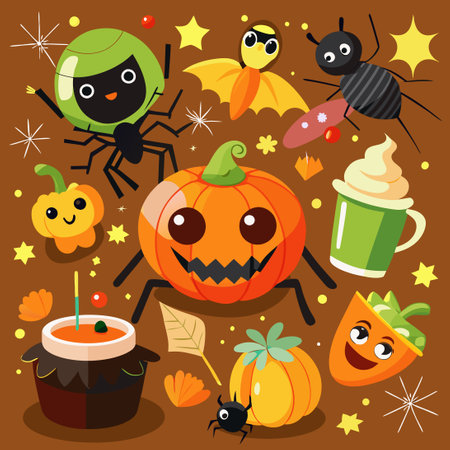 Festive Fall Extravaganza: Exploring Halloween's Spooky and Sweet Delightsのイラスト素材