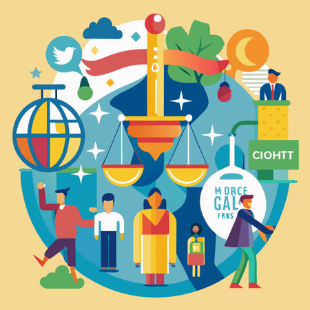 Embracing Dignity, Equality, Justice, and Human Rights for Allのイラスト素材