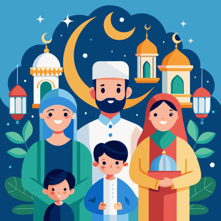 Embracing Eid Mubarak: A Time for Family, Faith, and Forgivenessのイラスト素材