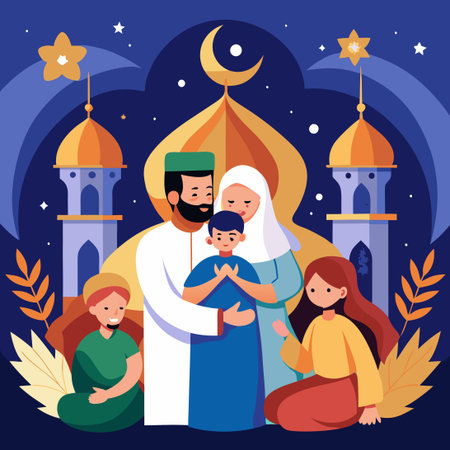Embracing the Spirit of Sacrifice: Eid Mubarak Celebrations in the Heart of Devotionのイラスト素材