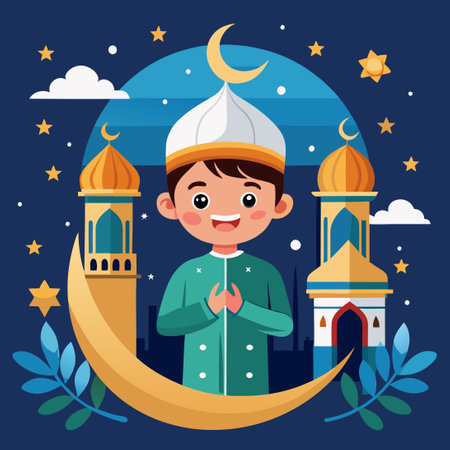 Eid Mubarak: Festive Celebrations with Friends, Family, and Loveのイラスト素材