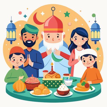 Eid Mubarak: A Joyous Celebration of Love and Togethernessのイラスト素材