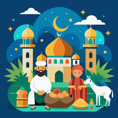 Embracing Gratitude and Joy: Celebrating Eid ul Adha with Sacrifices and Blessingsのイラスト素材