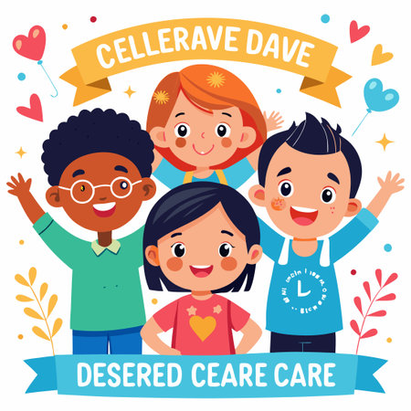 Every Child Deserves Love and Care: Celebrating Today and Alwaysのイラスト素材