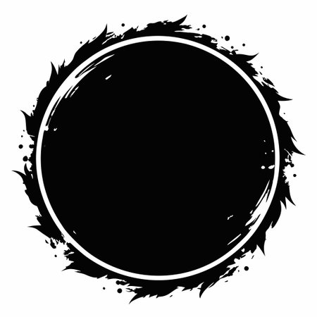 Edgy Grunge Circle Shapes Banner in a Distinctive Round Designのイラスト素材
