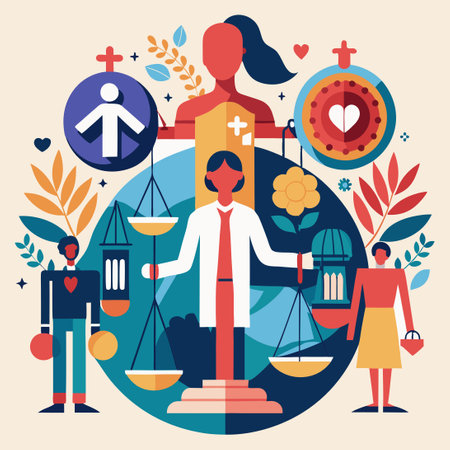 Human Rights: The Cornerstone of Freedom and Justiceのイラスト素材