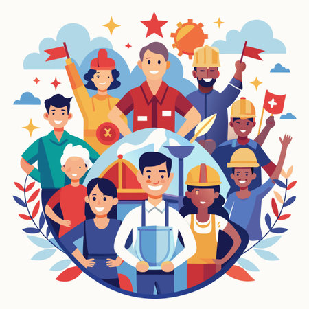 Celebrating Workers' Rights on Labor Day, a Day of Recognition and Appreciationのイラスト素材