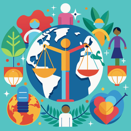 Embracing the Universal Birthright of Human Rights for Allのイラスト素材