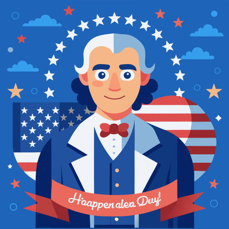 Happy independence day of the United States. Vector illustration in flat styleのイラスト素材